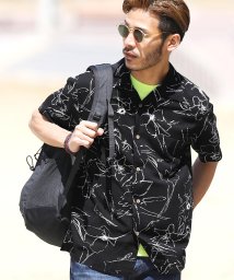 JIGGYS SHOP(ジギーズショップ)/レーヨンアロハシャツ/ アロハ メンズ かりゆしウェア 半袖 開襟 柄 ハワイアン オープンカラー シャツ/ブラック系5