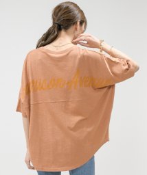 felt maglietta(フェルトマリエッタ)/バックロゴTシャツ/キャメル