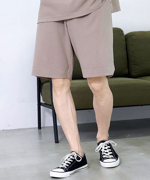 Cavaria カットジョーゼットベルトループ付きショーツ ハーフパンツ メンズ ブランド 大人 ファッション 短パン きれいめ きれい目 ボトムス セットアッ キャバリア Cavaria Magaseek