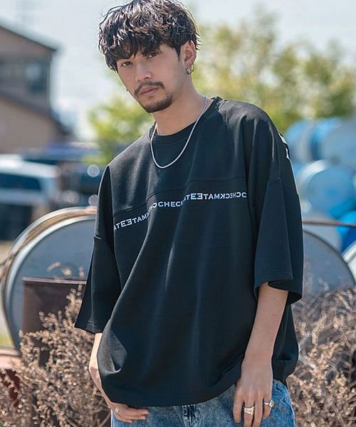 Cavaria ネックレス付きクルーネック半袖ポンチビッグtシャツ メンズ 半袖 セット ブランド 大人 カジュアル ファッション カットソー トップス 半袖t キャバリア Cavaria Magaseek