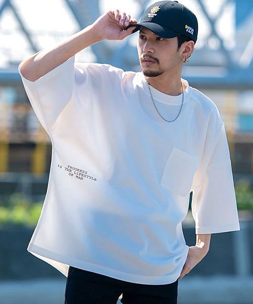 Cavaria ネックレス付きクルーネック半袖ポンチビッグtシャツ メンズ 半袖 セット ブランド 大人 カジュアル ファッション カットソー トップス 半袖t キャバリア Cavaria Magaseek