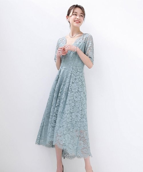 DRESS+(ドレス プラス)/ドレス ワンピース レース 披露宴 結婚式 フォーマルパーティードレス/ミント