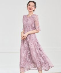 DRESS+(ドレス プラス)/ドレス ワンピース ロングガウン レース 結婚式 パーティードレス/ピンク