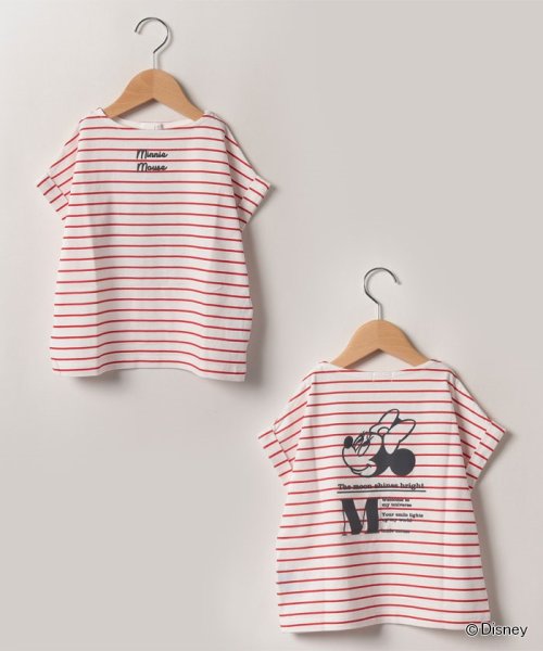 b-ROOM(ビールーム)/【DISNEY】MINNIE MOUSE/ボートネックTシャツ/レッド