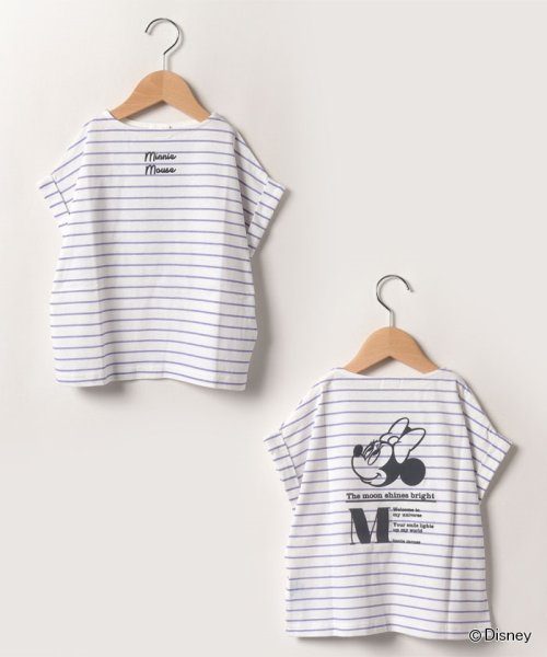 b-ROOM(ビールーム)/【DISNEY】MINNIE MOUSE/ボートネックTシャツ/ラベンダー