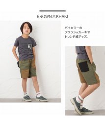 MAC HOUSE(kid's)(マックハウス（キッズ）)/NAVY ネイビー 撥水ショートパンツ NV－B670－5710/ブラウン×カーキ