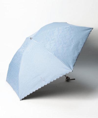 晴雨兼用折りたたみ日傘　”ジャガード×スカラ刺繍レース”
