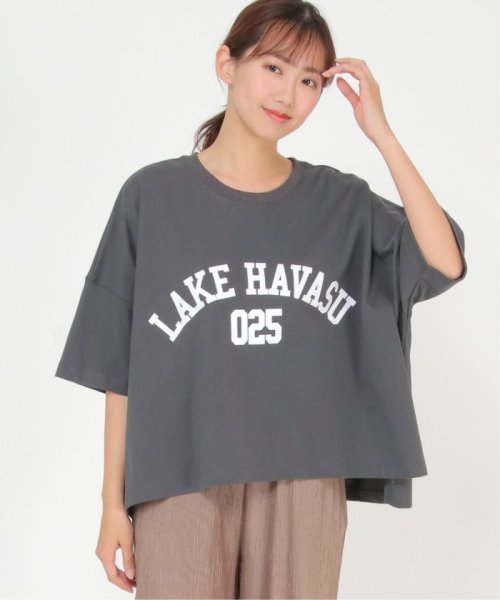 LBC(エルビーシー)/ワイドカレッジロゴＴシャツ/チャコールグレー