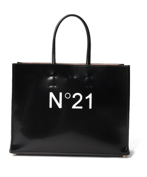 N°21(ヌメロ ヴェントゥーノ)/【numero ventuno】N21 ヌメロ ヴェントゥーノ 22EBP0102BS01 ロゴプリントショッパーバッグ/ブラック