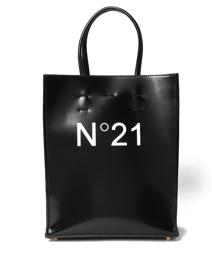 【numero ventuno】N21 ヌメロ ヴェントゥーノ 22EBP0178BS01 ロゴプリントショッパーバッグ