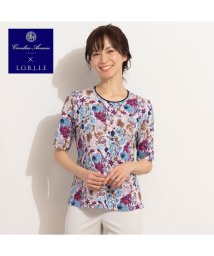 LOBJIE(ロブジェ)/【カバリエレ・アズーロコラボ】フラワープリントTシャツ/ブルー