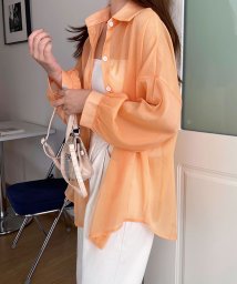 Primazel(プリマゼル)/オーバーサイズシアーシャツ/オレンジ