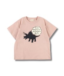 BRANSHES(ブランシェス)/【恐竜シルエット】ペールカラー半袖Tシャツ/ピンク