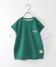 ikka kids(イッカ　キッズ)/【キッズ】ベストレイヤード風Tシャツ(120〜160cm)/グリーン