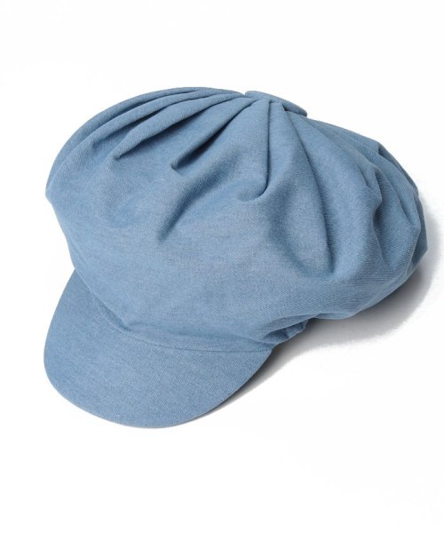 ホンキートンク(ホンキートンク)/タックデザイン＆ゴムヘム仕様　ワイドキャスケット帽（オリジナルバッグ付）/ブルー
