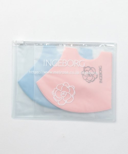 INGEBORG(インゲボルグ)/カメリア＆ロゴ機能性マスク２枚セット・ケース付/ピンクブルーセット