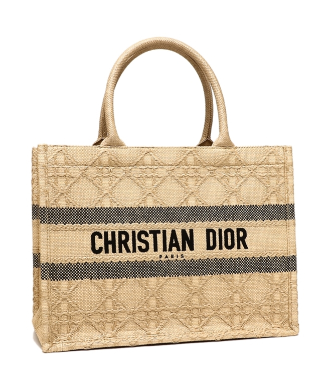 クリスチャンディオール トートバッグ ブックトート Sサイズ カナージュ ラフィア ベージュ レディース Christian Dior  M1296ZSQD M9