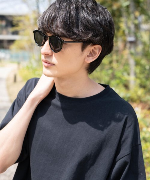 サングラス カラーレンズ メンズ レディース 伊達メガネ 丸眼鏡 丸型 コンビボストン Uvカット 紫外線対策 薄い色 色付き スモーク グレー クリア 黒縁 ロッキーモンロー Rocky Monroe Magaseek