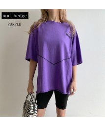 non-hedge(ノンヘッジ)/★WEB限定★Tシャツ・バイカーパンツセット/パープル