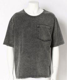 RATTLE TRAP(ラトルトラップ)/Uネックピグメントカット半袖Tシャツ/ブラック