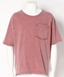 RATTLE TRAP(ラトルトラップ)/Uネックピグメントカット半袖Tシャツ/レッド