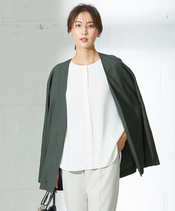 新品)icb ジャケット 洗える】シンセティックヤーンスムース ニットジャケット / ICB
