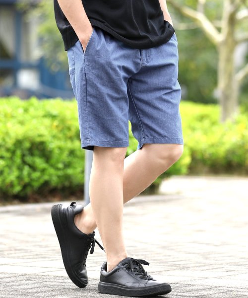 ワンタッチベルト付きライトデニムショーツ ハーフパンツ メンズ ショートパンツ 短パン 膝上 おしゃれ ボトムス ライトデニム ジギーズショップ Jiggys Shop Magaseek