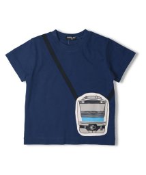 HUNGRY HEART(ハングリーハート)/【子供服】 Hungry Heart (ハングリーハート) 在来線電車ポシェット風半袖Ｔシャツ 90cm～130cm K36811/ネイビー