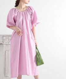 Sawa a la mode(サワアラモード)/ふんわり袖のコットンロングワンピース/ピンク