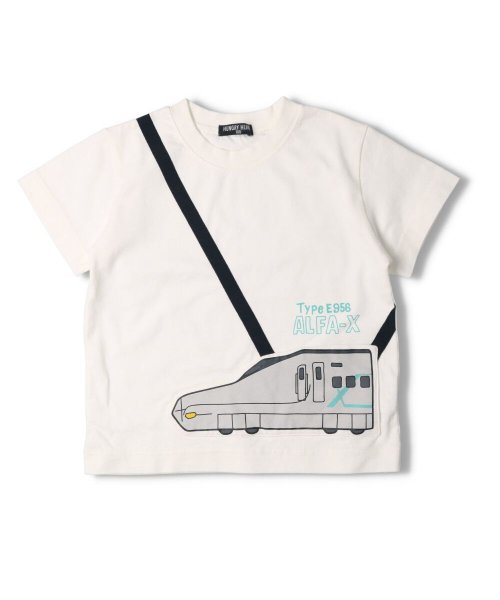 HUNGRY HEART(ハングリーハート)/【子供服】 Hungry Heart (ハングリーハート) 新幹線電車ポシェット風Ｔシャツ 90cm～130cm K36807/ホワイト