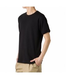 MAC HOUSE(men)(マックハウス（メンズ）)/ALPHA アルファ リブクルーネック半袖Tシャツ TC1520－0/ブラック