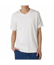 MAC HOUSE(men)(マックハウス（メンズ）)/ALPHA アルファ リブVネック半袖Tシャツ TC1521－0/ホワイト
