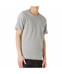 MAC HOUSE(men)(マックハウス（メンズ）)/ALPHA アルファ リブVネック半袖Tシャツ TC1521－0/グレー