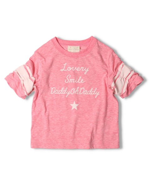 DaddyOhDaddy(ダディオダディ)/【子供服】 Daddy Oh Daddy (ダディオダディ) 日本製ロゴシャーリング袖Ｔシャツ 80cm～150cm V36846/ピンク