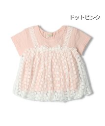 Kids Zoo(キッズズー)/【子供服】 kid´s zoo (キッズズー) ドット・りんご柄キャミ風Ｔシャツ 80cm，90cm W46811/ピンク