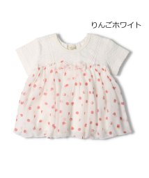 Kids Zoo(キッズズー)/【子供服】 kid´s zoo (キッズズー) ドット・りんご柄キャミ風Ｔシャツ 80cm，90cm W46811/ホワイト系1