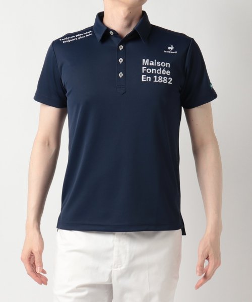 le coq sportif GOLF (ルコックスポルティフ（ゴルフ）)/サンスクリーン半袖ポロシャツ(吸汗速乾/UVケア(UPF15)/遮熱)【アウトレット】/ネイビー