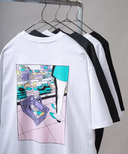 セール Make A Ray グラフィックイラスト バックプリント半袖tシャツ ポスターデザイン レトロテイスト ワンポイント Make A Ray Make A Ray Magaseek