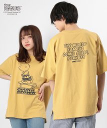 PEANUTS(ピーナッツ)/【PEANUTS/ピーナッツ】スヌーピー ビッグシルエット プリント半袖Tシャツ/イエロー