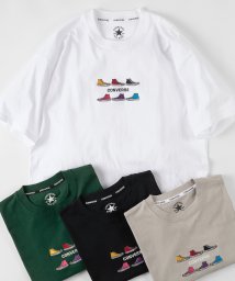 CONVERSE(CONVERSE)/【CONVERSE/コンバース】カラフル6シューズ 発泡＆刺繍 プリントTシャツ/ クルーネック半袖Tシャツ/ リンガーTシャツ/ ワンポイント/ホワイト