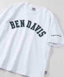 BEN DAVIS(BEN DAVIS)/【BEN DAVIS/ベンデイビス】ヘビーウェイト フェルトワッペン カレッジロゴ 半袖Tシャツ/ビッグシルエット/ホワイト