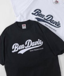 BEN DAVIS(BEN DAVIS)/【BEN DAVIS/ベンデイビス】スタジアムロゴ サテンワッペン BIGTシャツ/ベースボールロゴ/ブラック