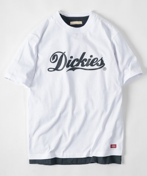Dickies(Dickies)/【Dickies/ディッキーズ】 カレッジロゴ＆袖切替え ブランドロゴ Tシャツ/ 半袖Tシャツ/ホワイト