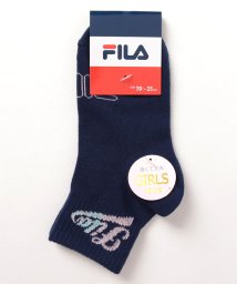 FILA socks Kids(フィラ　ソックス　キッズ)/【キッズ】グラデーションロゴ ショートソックス 単品 ガールズ/ネイビー