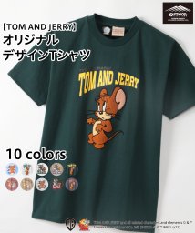 OUTDOOR PRODUCTS(アウトドアプロダクツ)/【OUTDOORPRODUCTS】TOM AND JERRY/トムとジェリー/オリジナルデザインTシャツ/ダークグリーンA