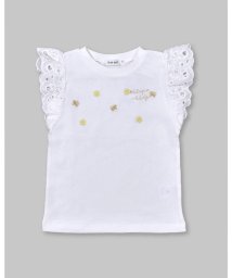 SLAP SLIP(スラップスリップ)/花 蝶 ラメ 刺繍 レース 袖 Tシャツ (80~130cm)/ホワイト