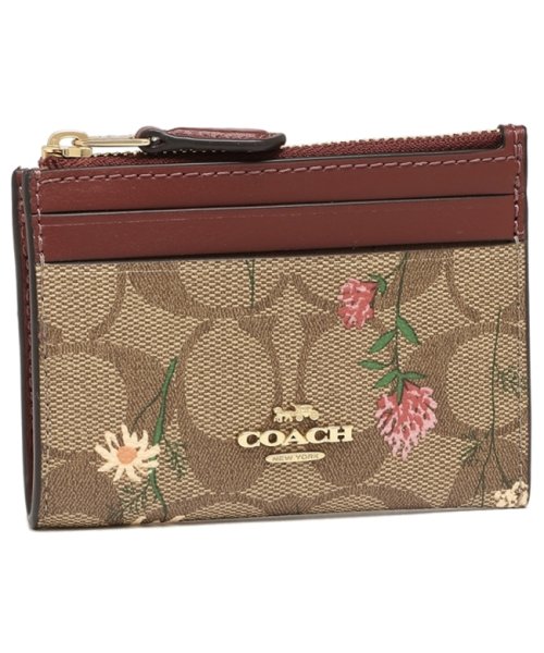 コーチ アウトレット パスケース コインケース シグネチャー 花柄 ベージュマルチ レディース Coach C8733 Ime7v コーチ Coach Magaseek