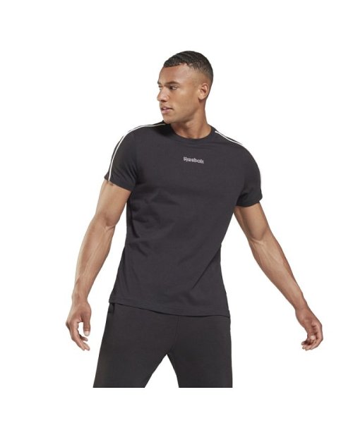 Reebok(リーボック)/トレーニング エッセンシャルズ パイピング Tシャツ / Training Essentials Piping T－Shirt/ブラック