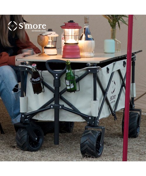 S'more(スモア)/【S'more / Aluminum roll wagon table 】 One touch storage wagon専用 ロールテーブル アルミ コンパク/ベージュ