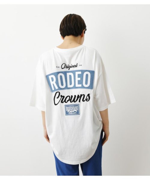 RODEO CROWNS WIDE BOWL(ロデオクラウンズワイドボウル)/D PATCHES VネックTシャツ/O/WHT1